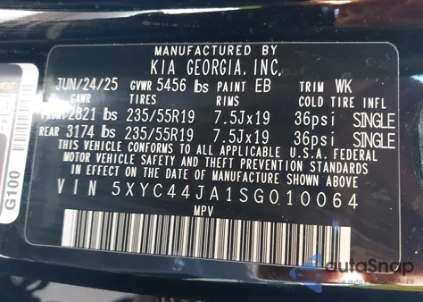 2025 Kia Ev6 Gt-Line z USA, uszkodzony, nr VIN 5XYC44JA1SG010064